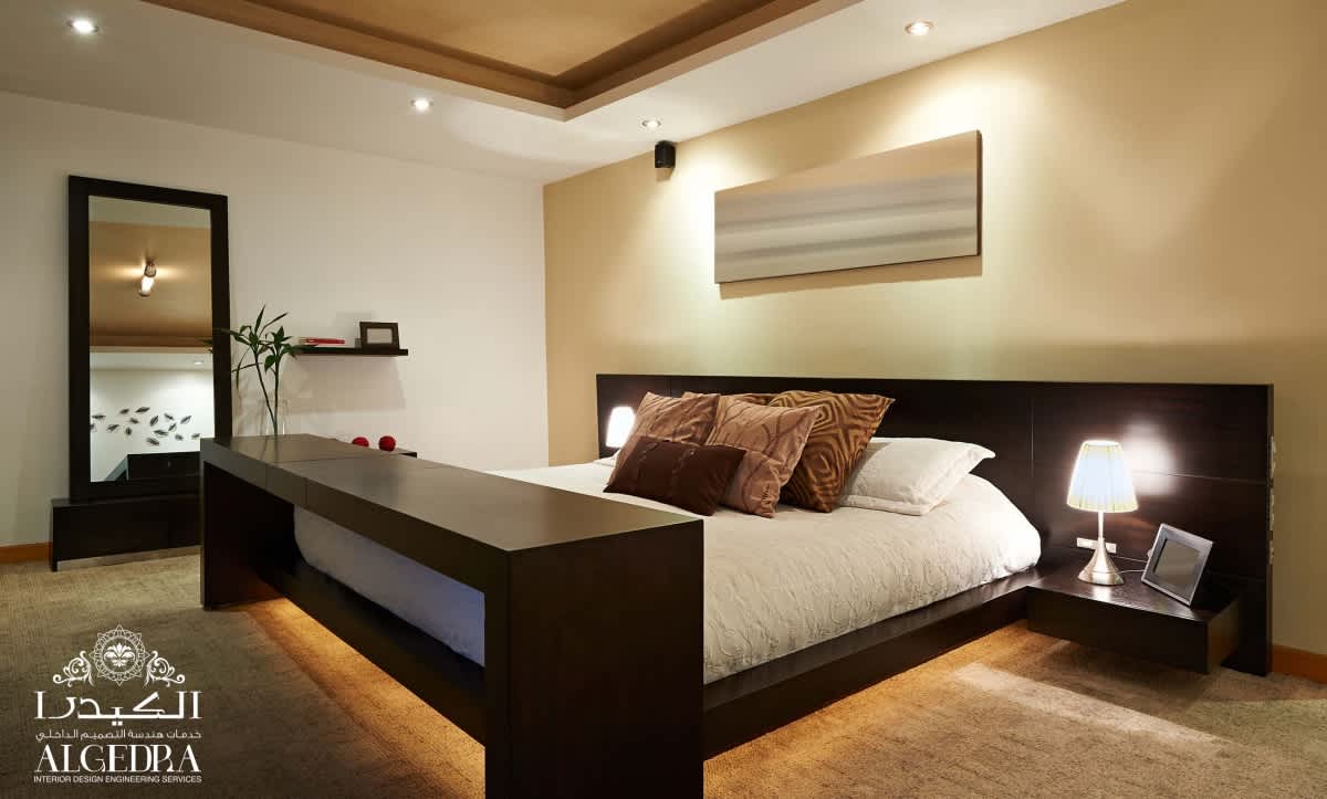 well-lighted bedroom