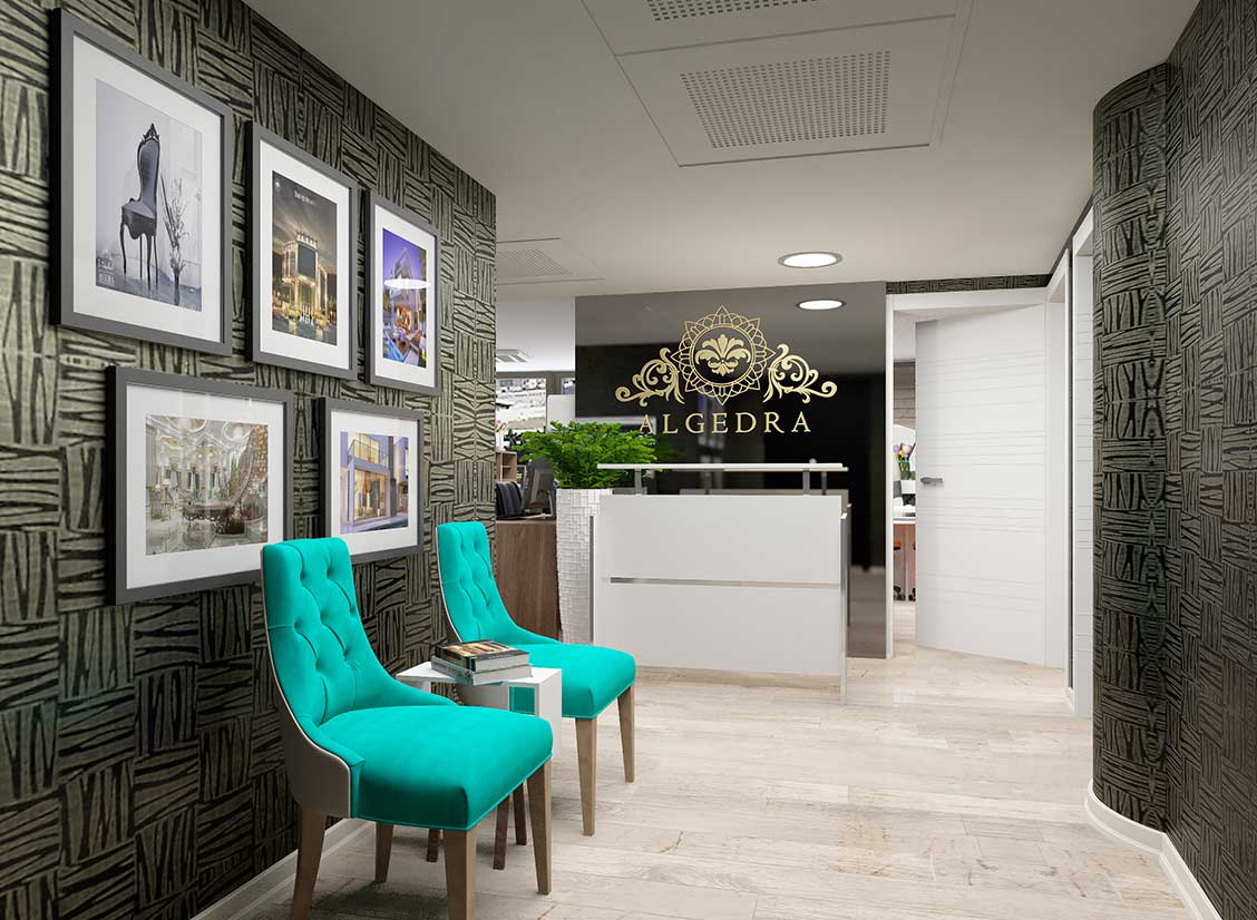 wood colors office entrance 