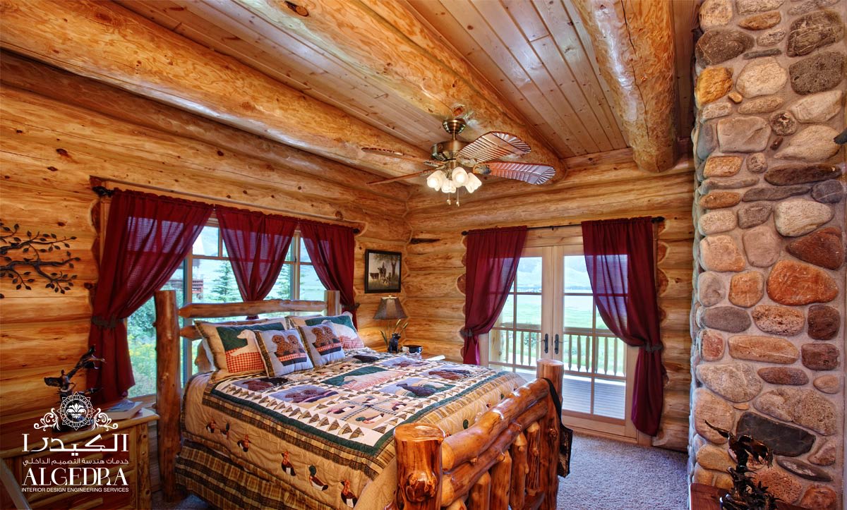 natural and wooden bedroom interior