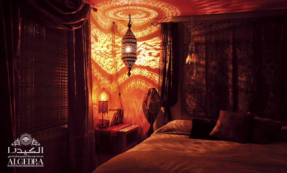 Moroccan Majlis with strong bold colors