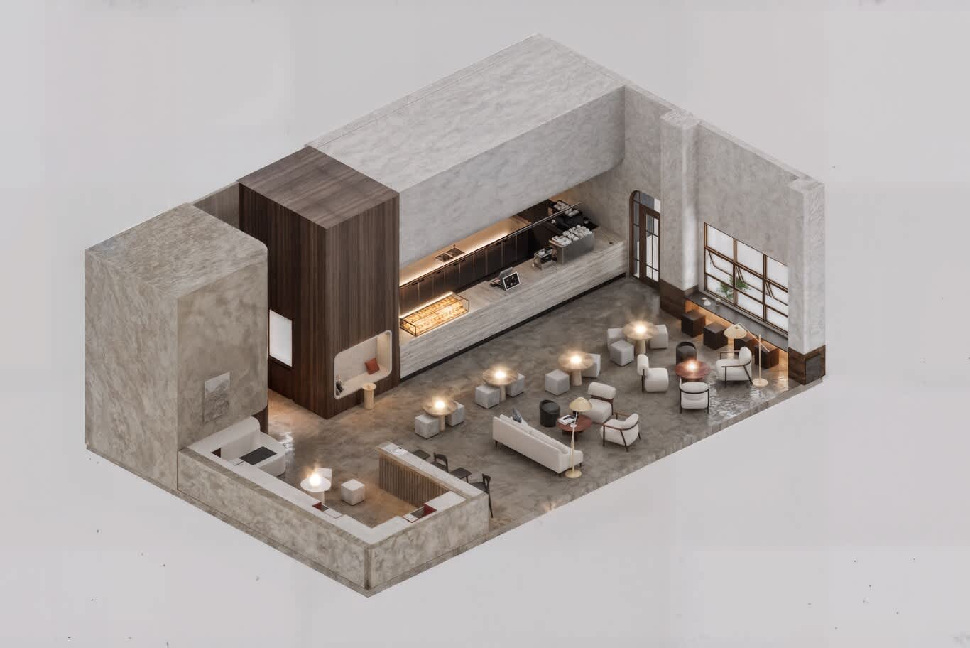 clean cafe interior design