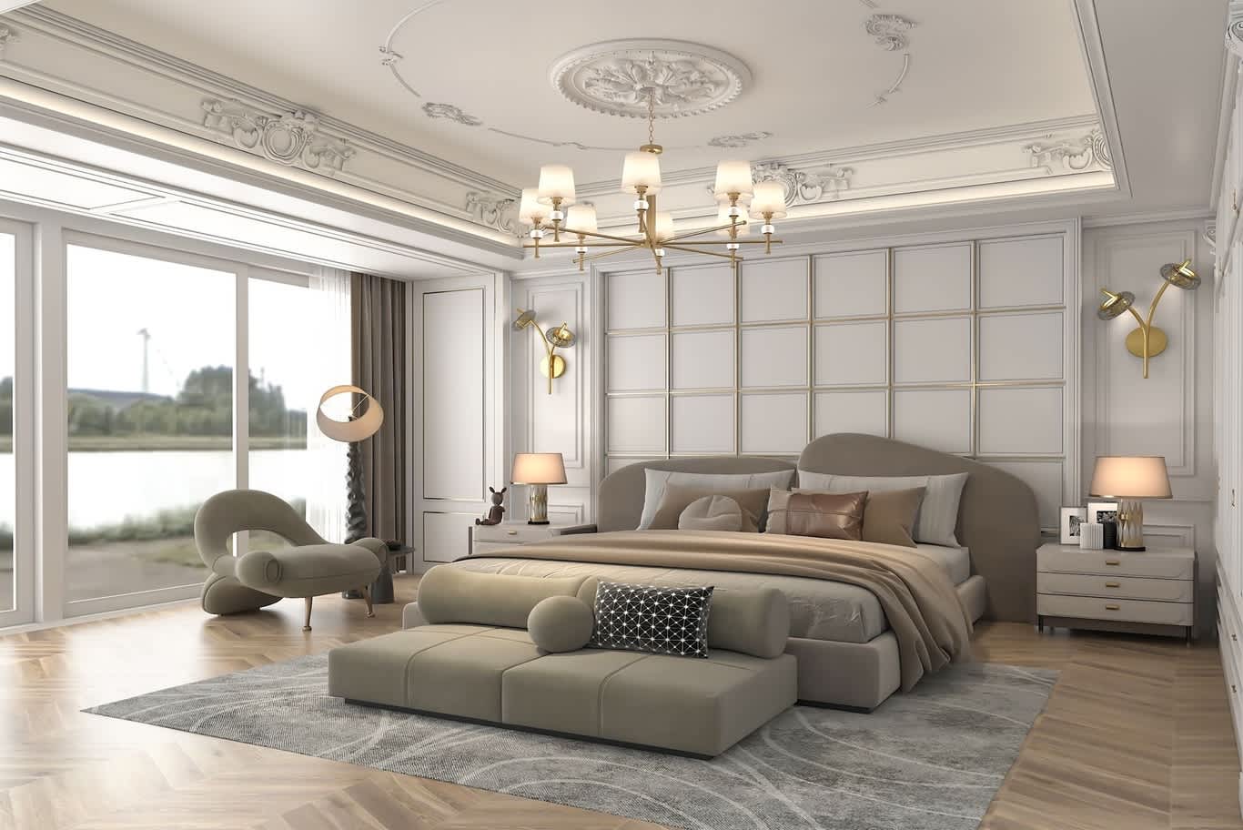 luxury classic bedroom design