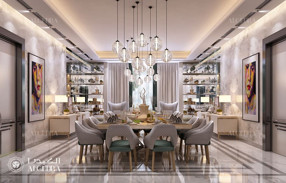 villa dining hall design interior Dubai