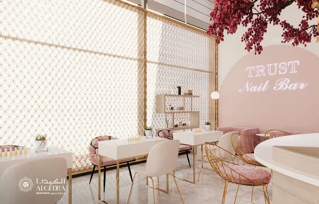 Pink gold salon design