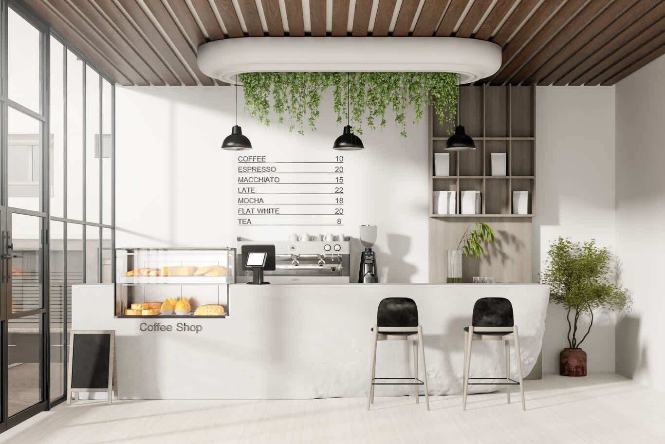تصميم داخلي للمقاهي الصغيرة