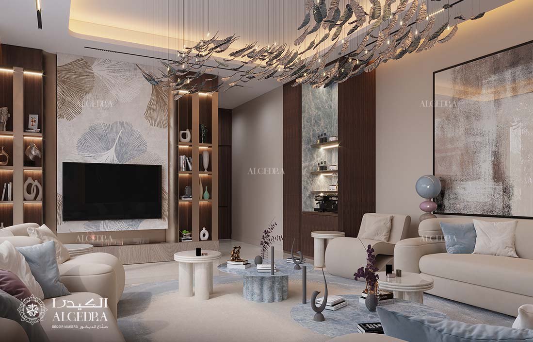 organic modern villa lounge, Al Barari Dubai