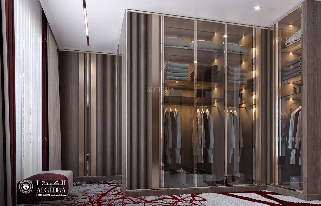 تصميم غرفة خلع الملابس الحديثة