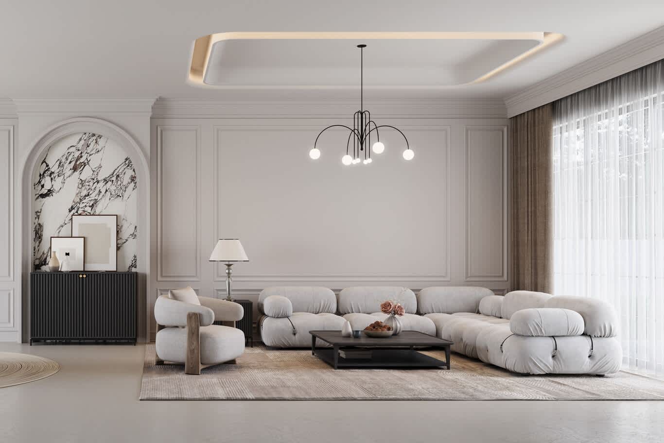 villa reception room design UAE