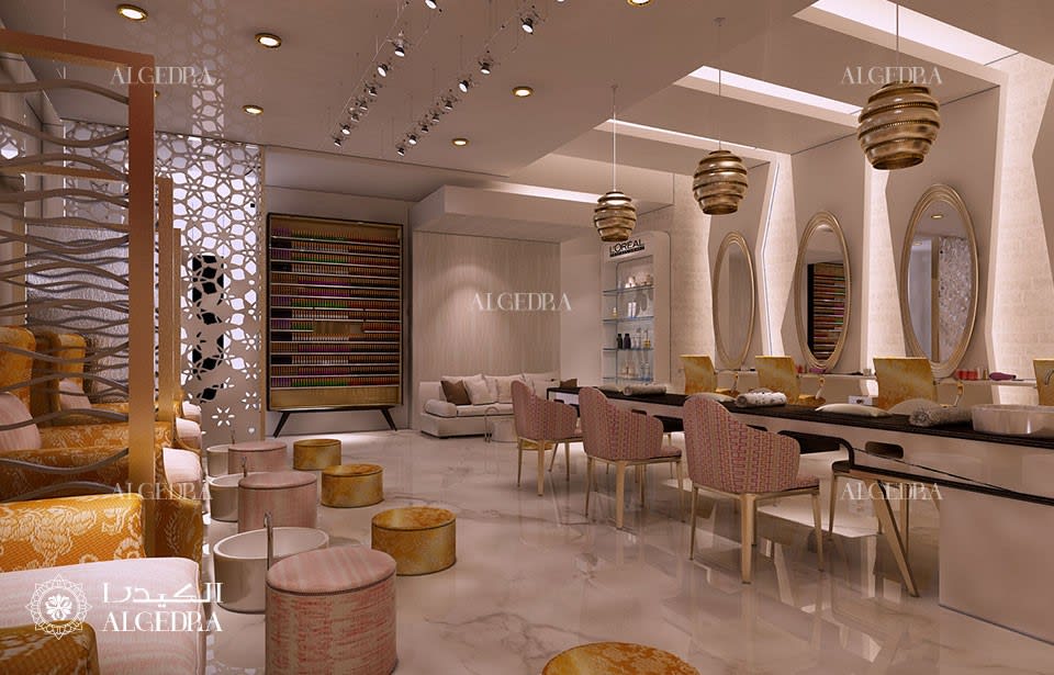 luxury salon interior design dubai