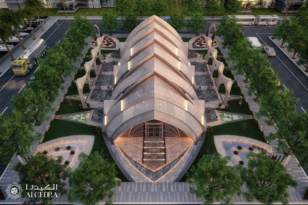 aerial view of italian restaurant design