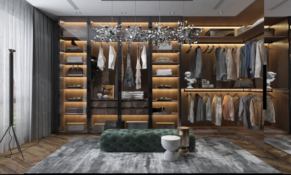 bathroom attached dressing room design