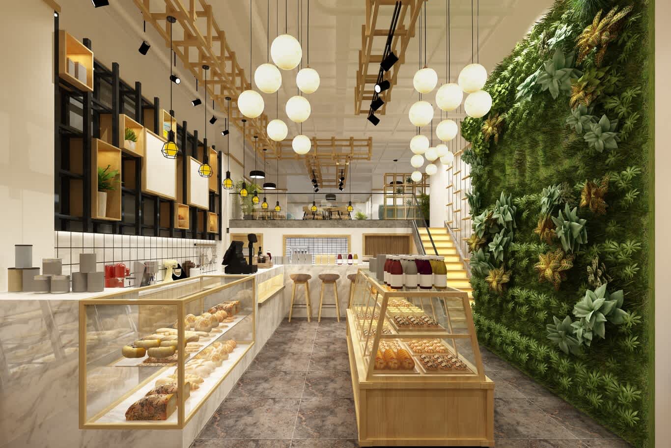 تصميم داخلي للمقاهي المشرقة