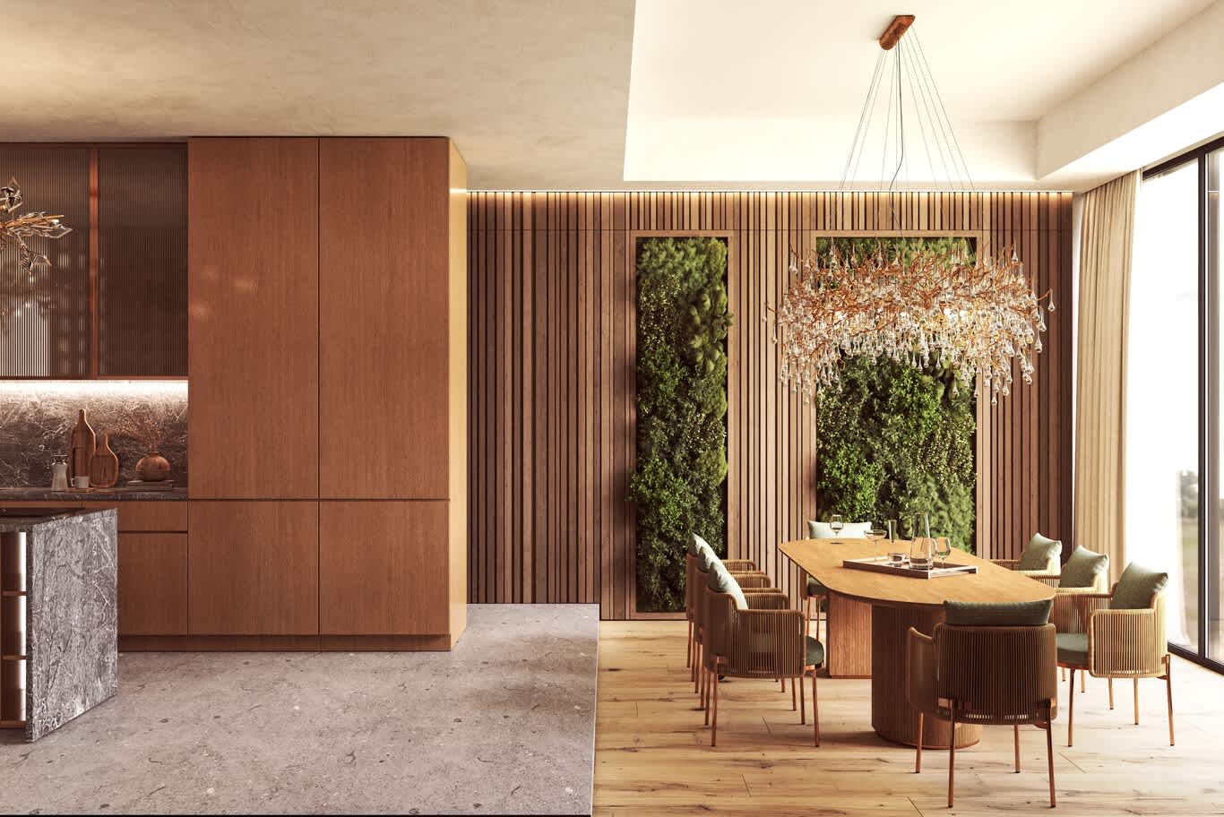 Ras Al Khaimah dining room green wall