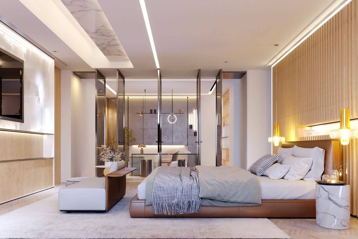 Zayed City villa master bedroom