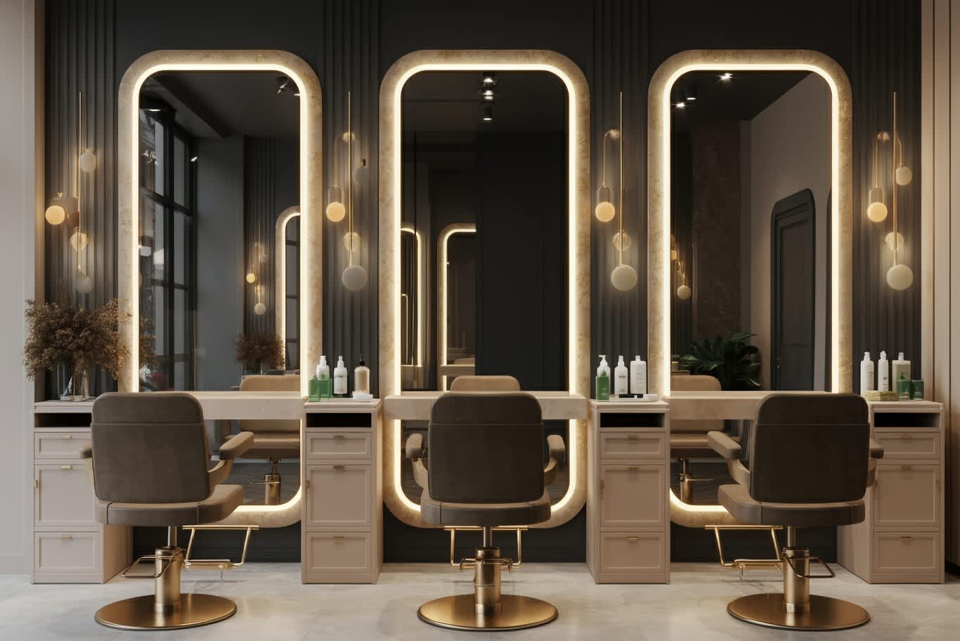 natural materials for salon interiors