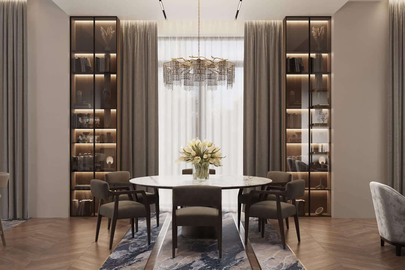 minimalist Scandinavian living room Dubai