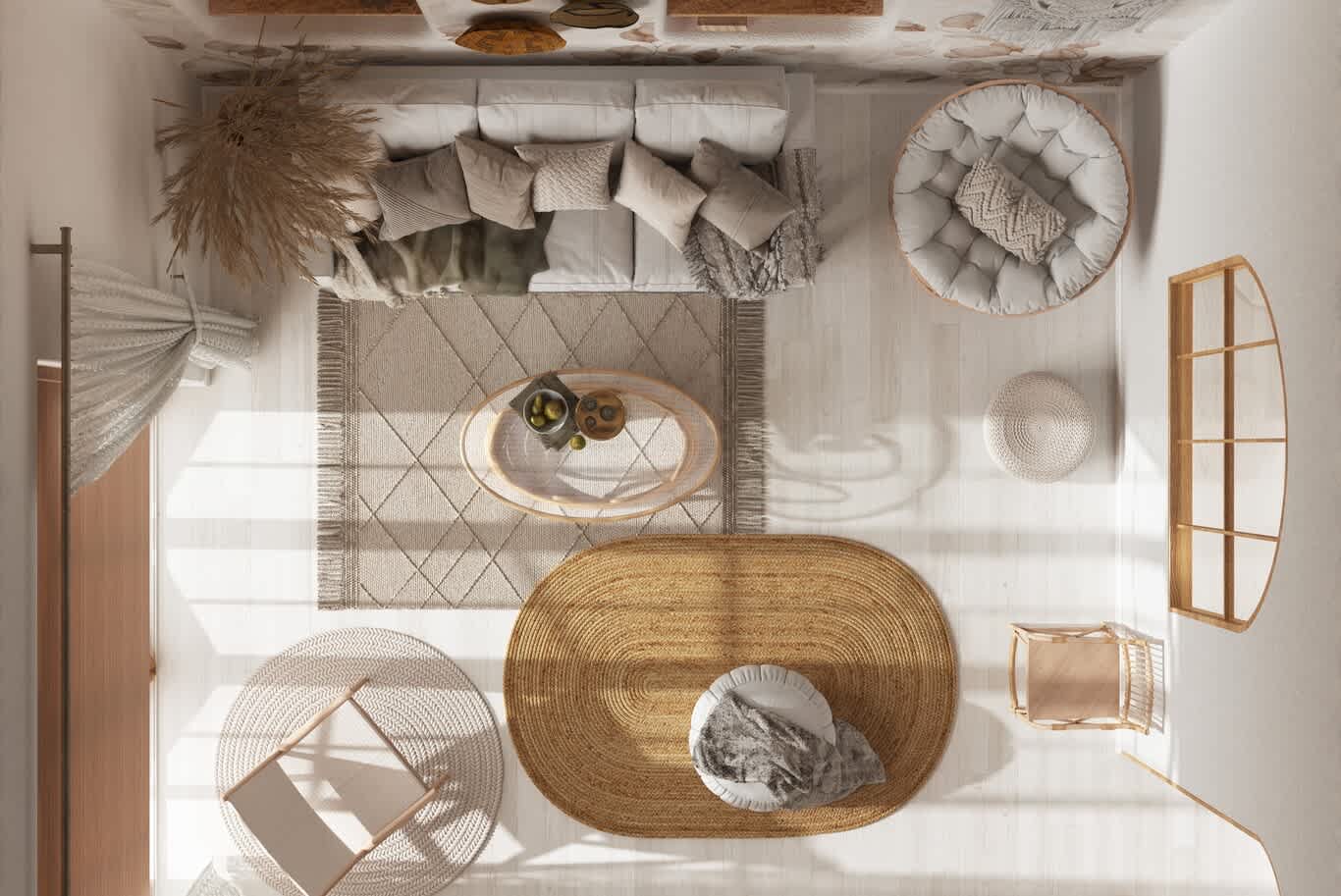 تصميم داخلي بوهيمي إسكندنافي