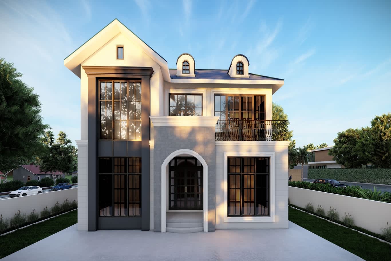 Neoclassical architectural villa