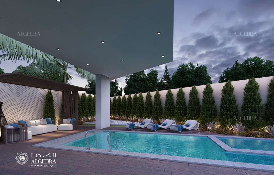 تصميم المساحات الخارجية للفيلات الفاخرة