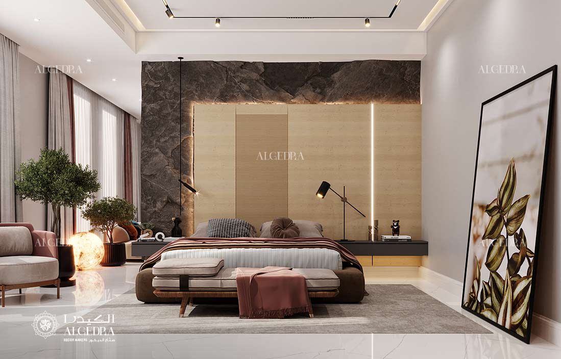 bedroom interior design with wardrobe
