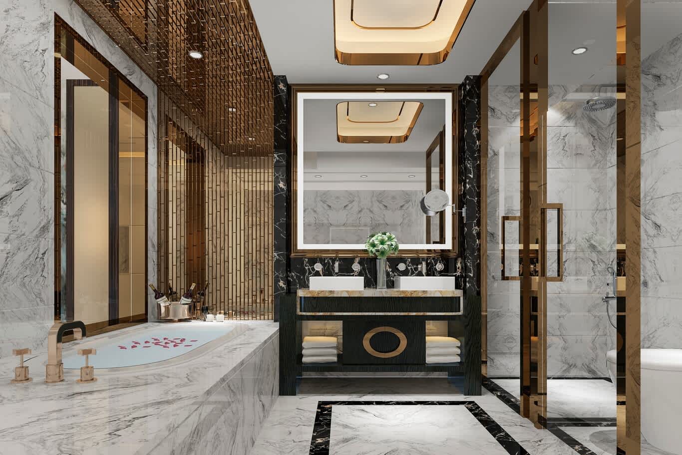 تصميم حمامات رخام كارارا