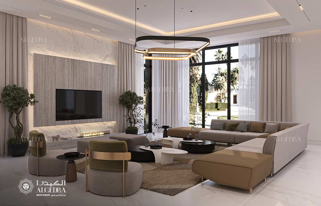 التصميم الداخلي لغرفة المعيشة