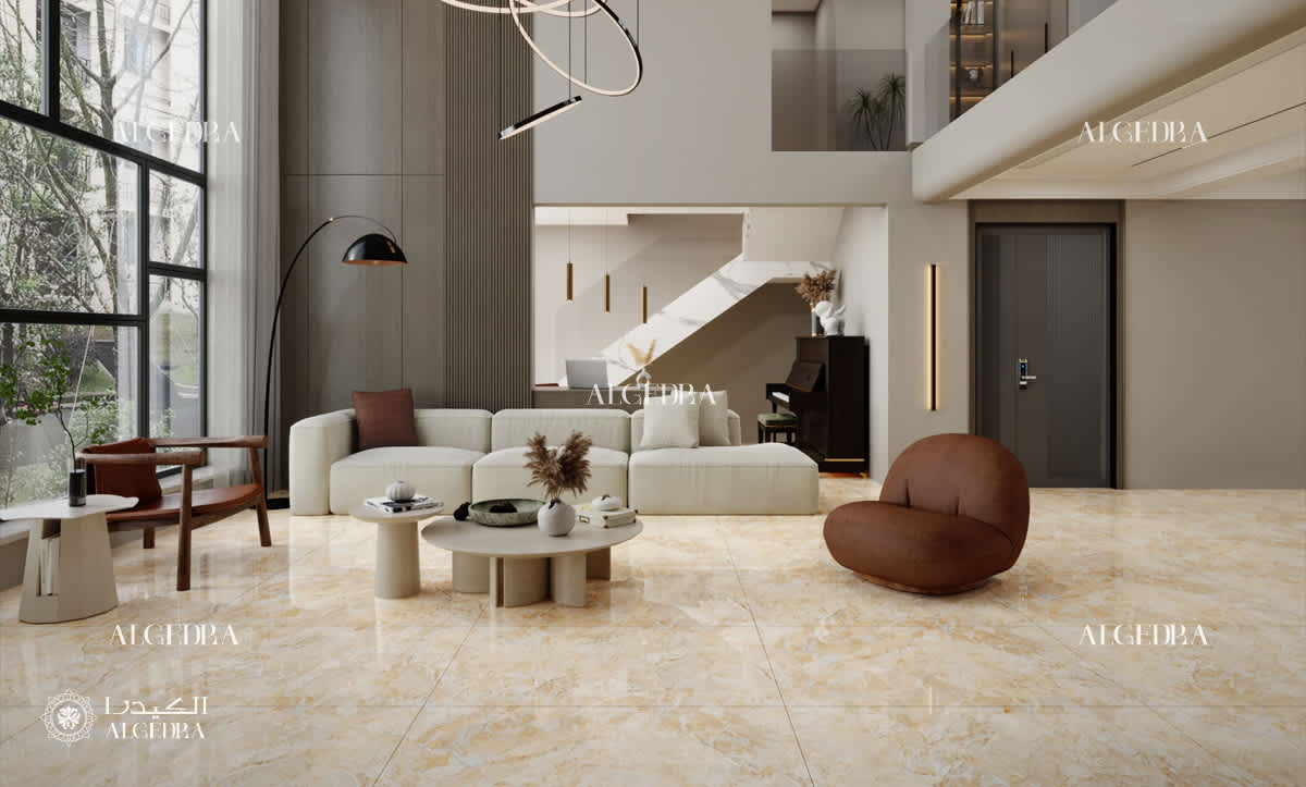 living room with dining room design