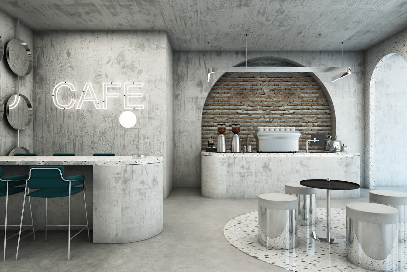 تصميم داخلي للمقاهي المعاصرة