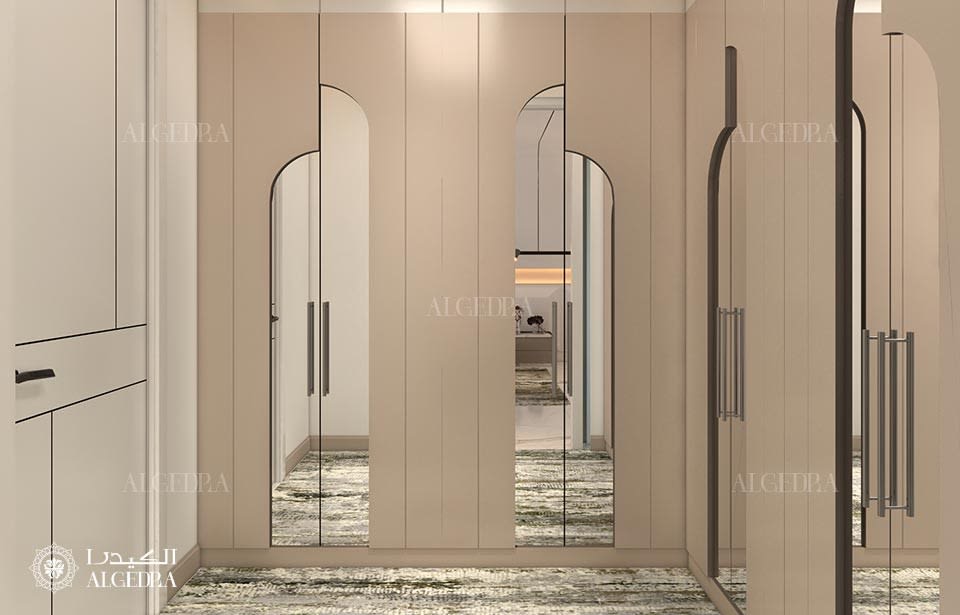 التصميم الداخلي لغرفة تبديل الملابس