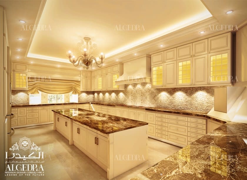 gold kitchen interior