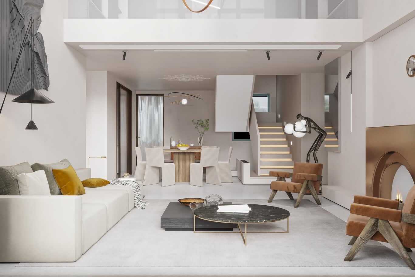 Two-storey apartment interior design