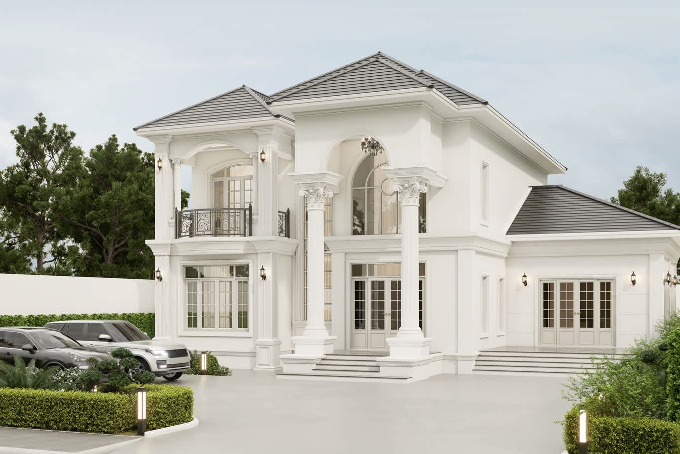 luxurious villa entrance