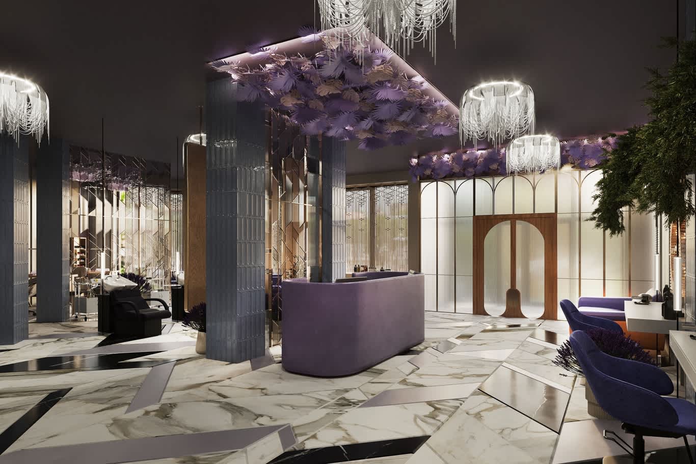 luxury salon interior design Abu Dhabi