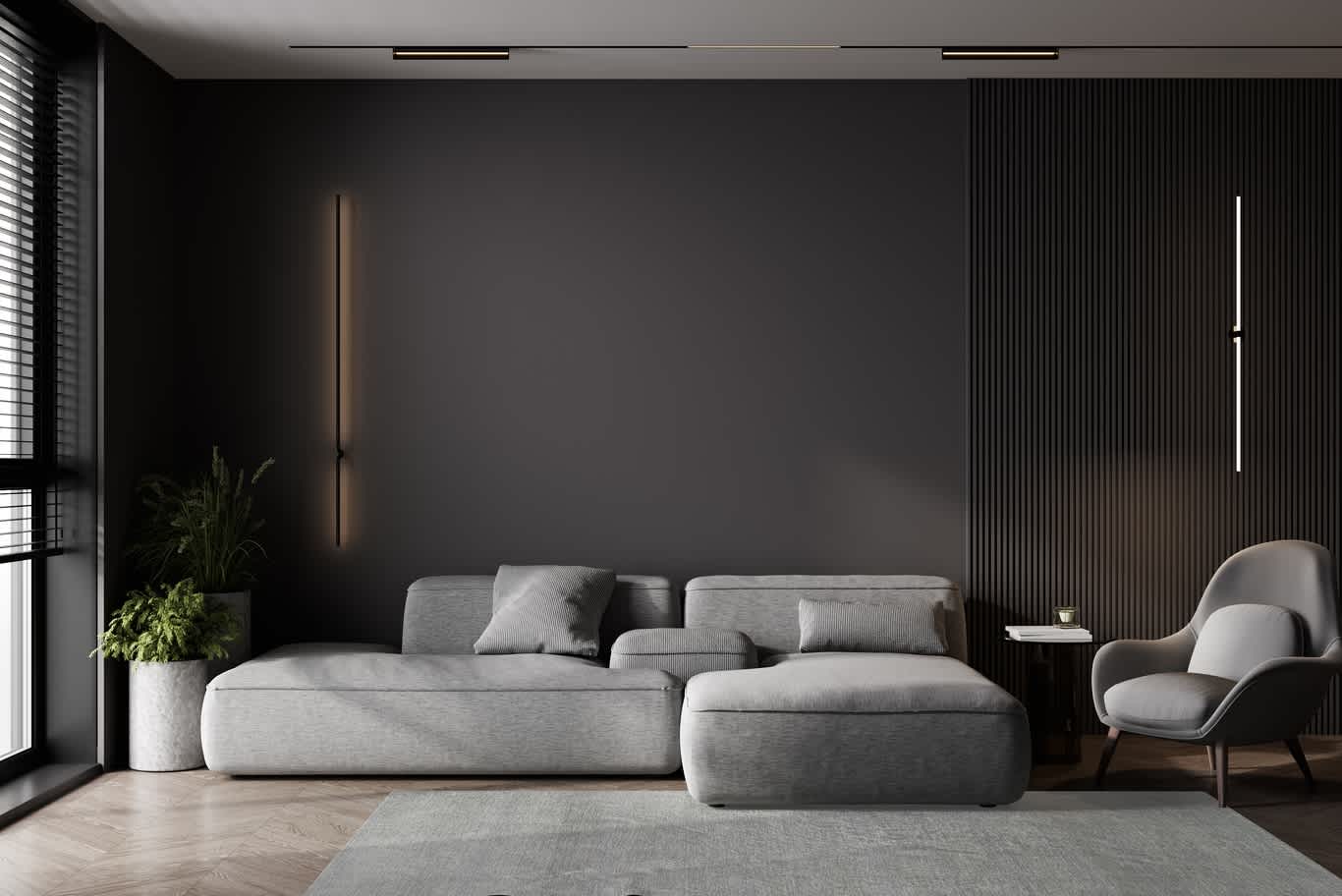 bedroom black interior design