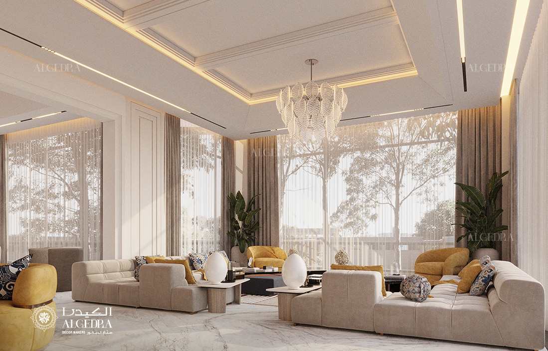 تصميم غرفة معيشة صغيرة