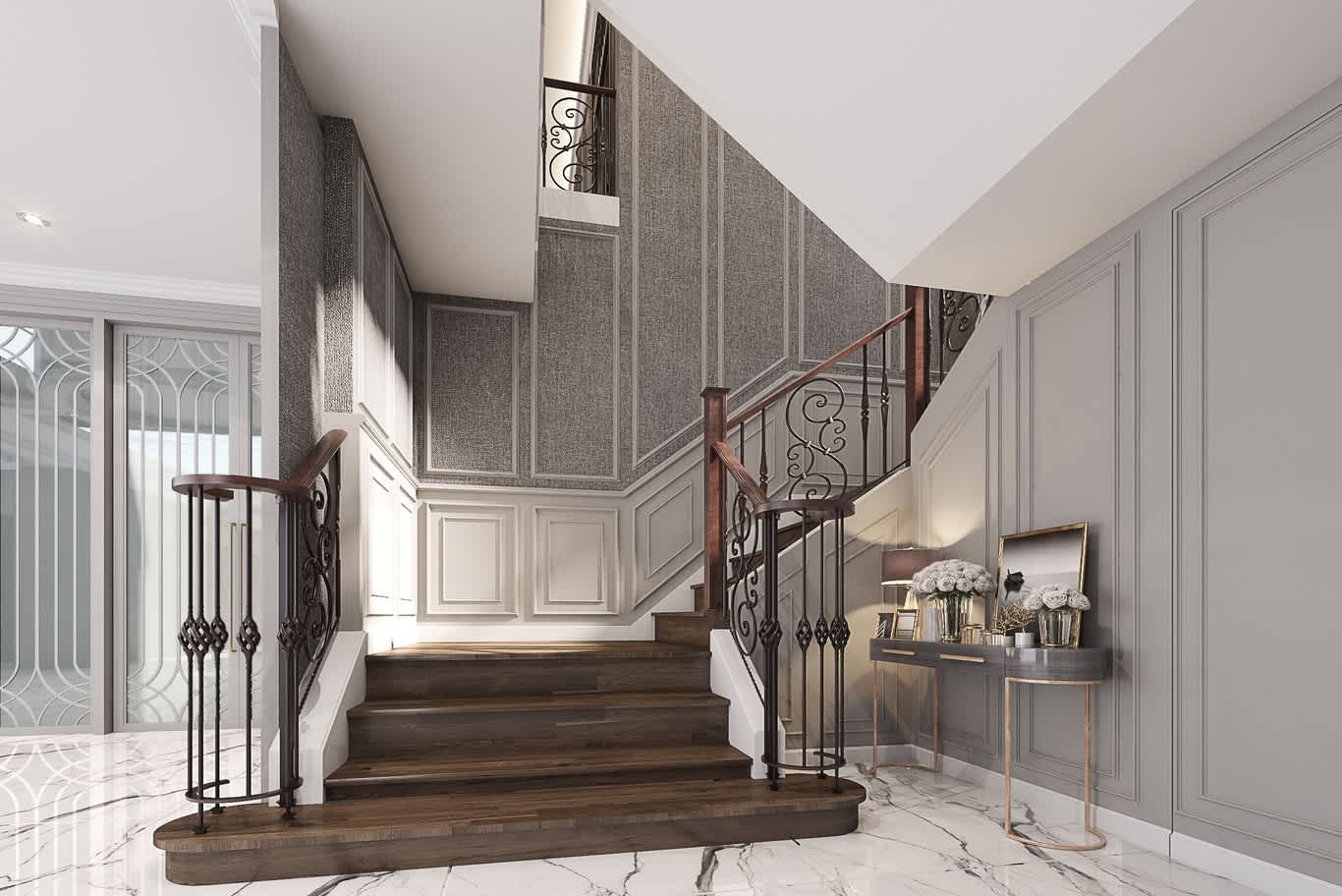 نصائح تصميم الإضاءة والدرابزين للسلالم