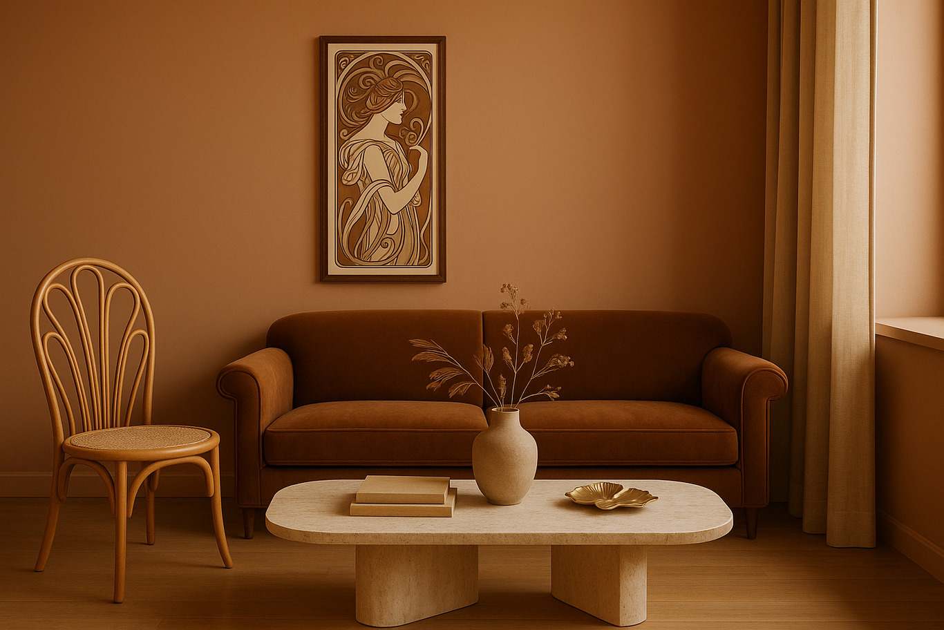 living room art nouveau interior design