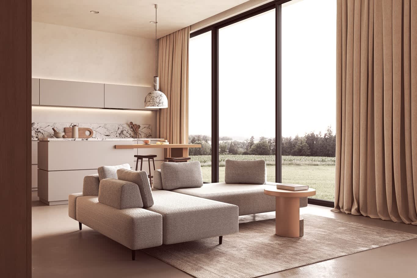 Al Barari villa open kitchen