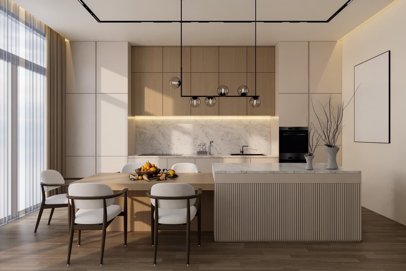 Al Maryah apartment evening lighting