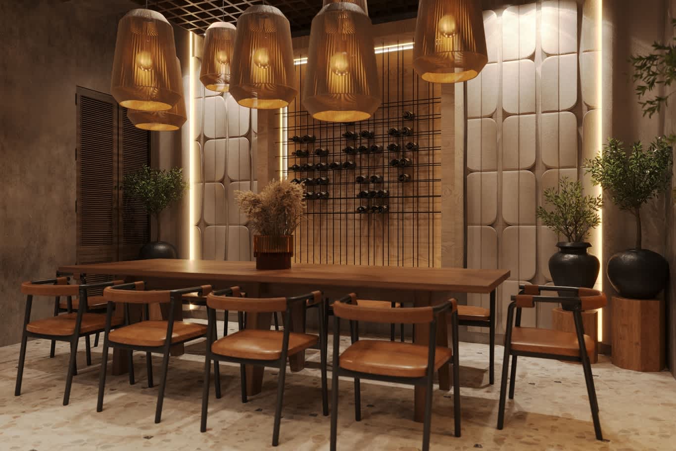 industrial style café interior
