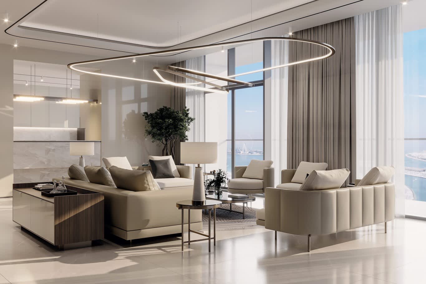 Al Reem apartment living room design