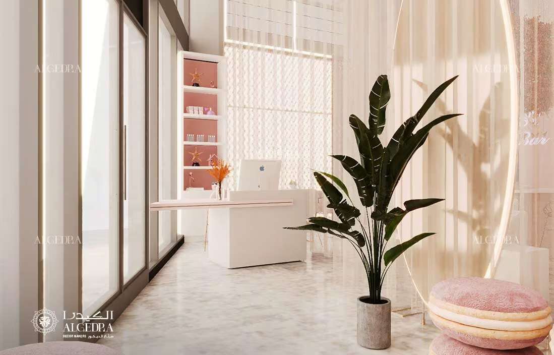 Modern pink gold salon