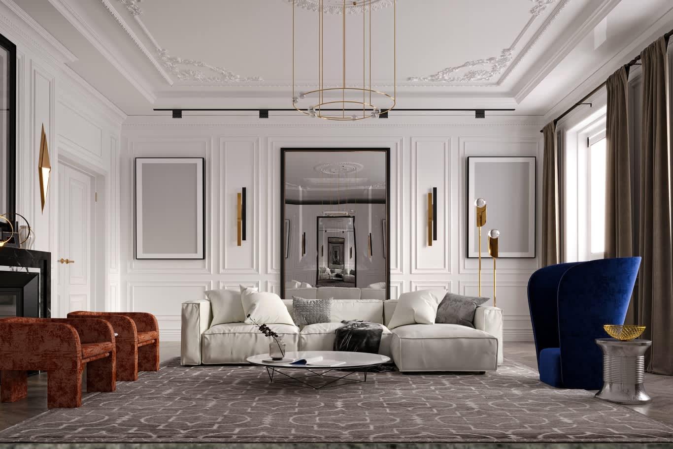 تصميم غرفة جلوس بسيطة وعملية الإمارات