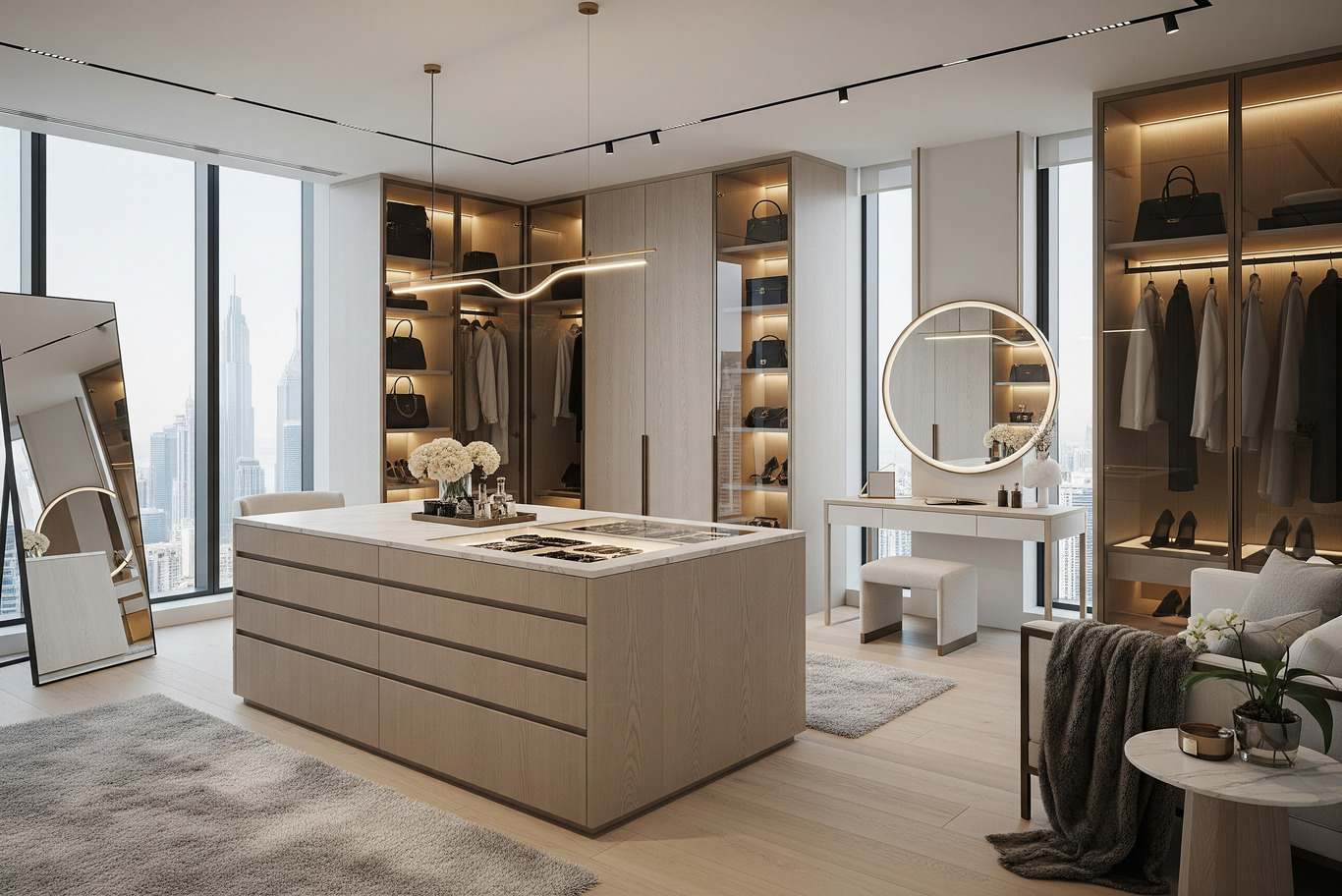 bed room design with dressing room