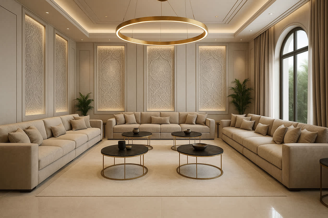 تصميم داخلي فاخر لمجلس في دبي