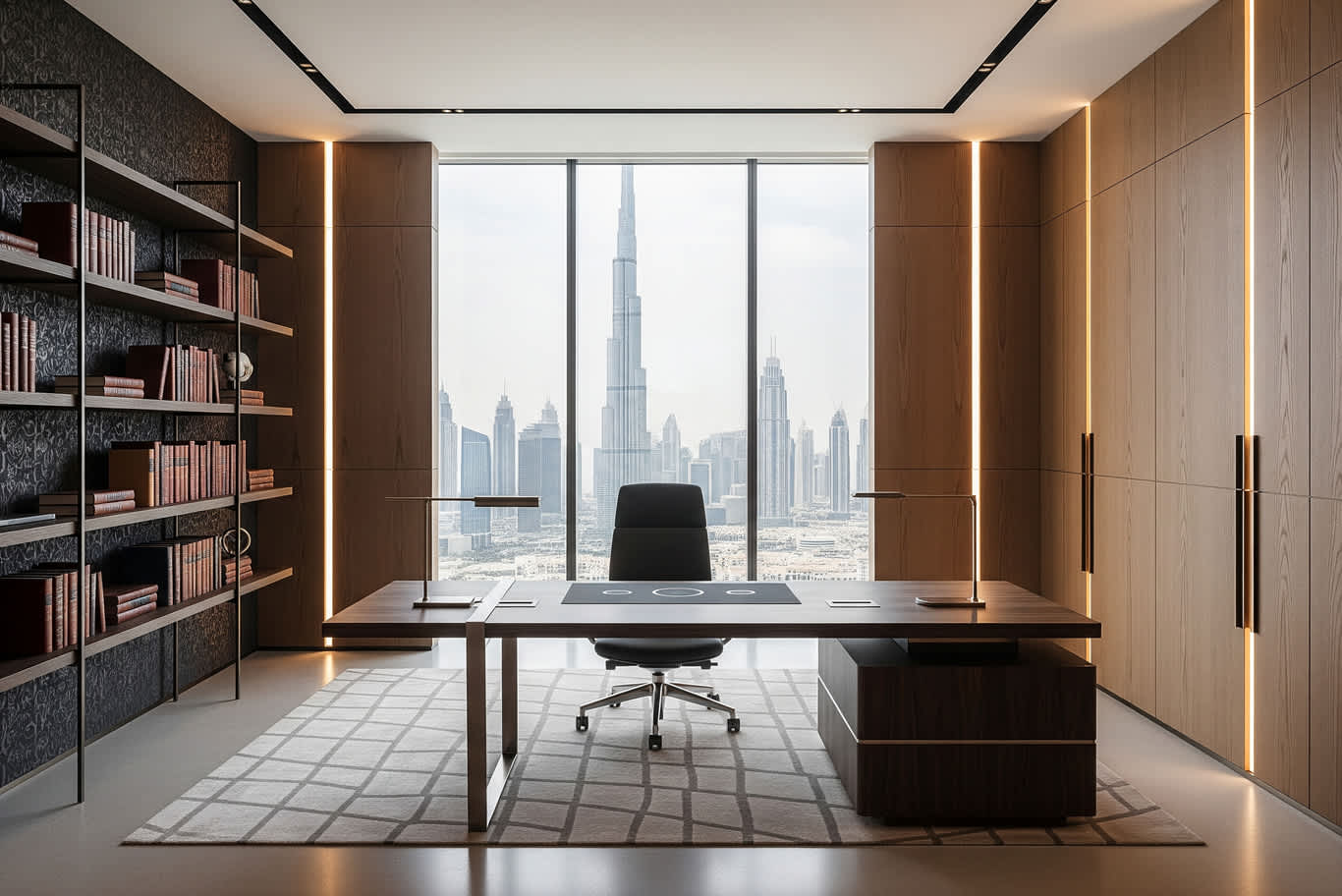 تصميم مكتب منزلي بطابع حضري