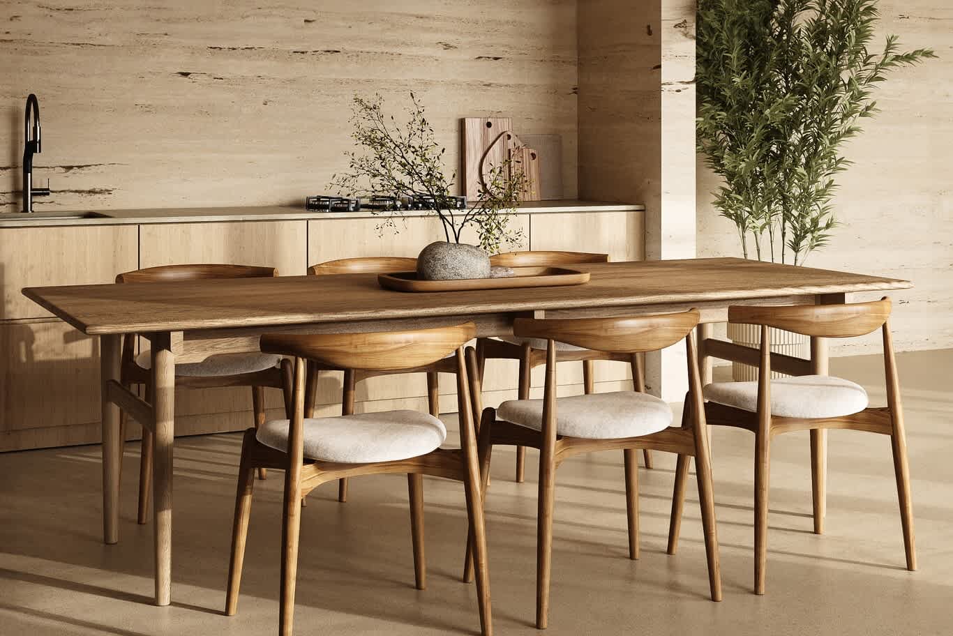 Ras Al Khaimah travertine kitchen