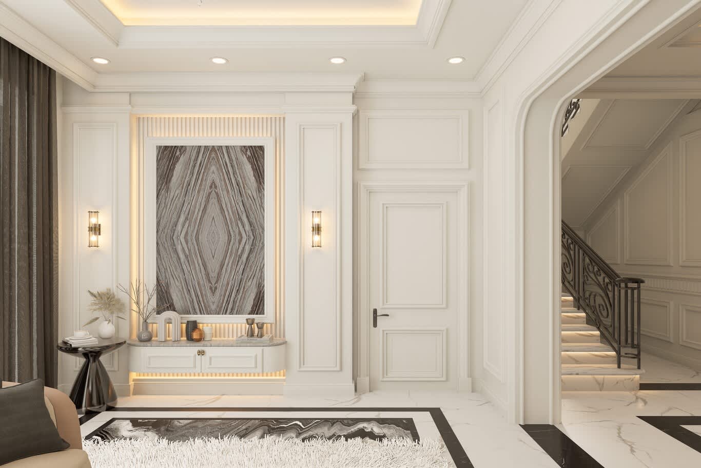 Carrara marble wall cladding