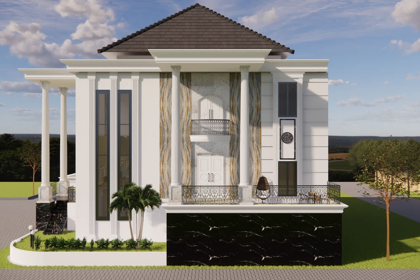 travertine villa cladding