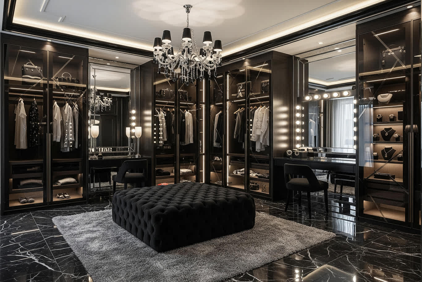 حمام بسيط مع تصميم غرفة ملابس